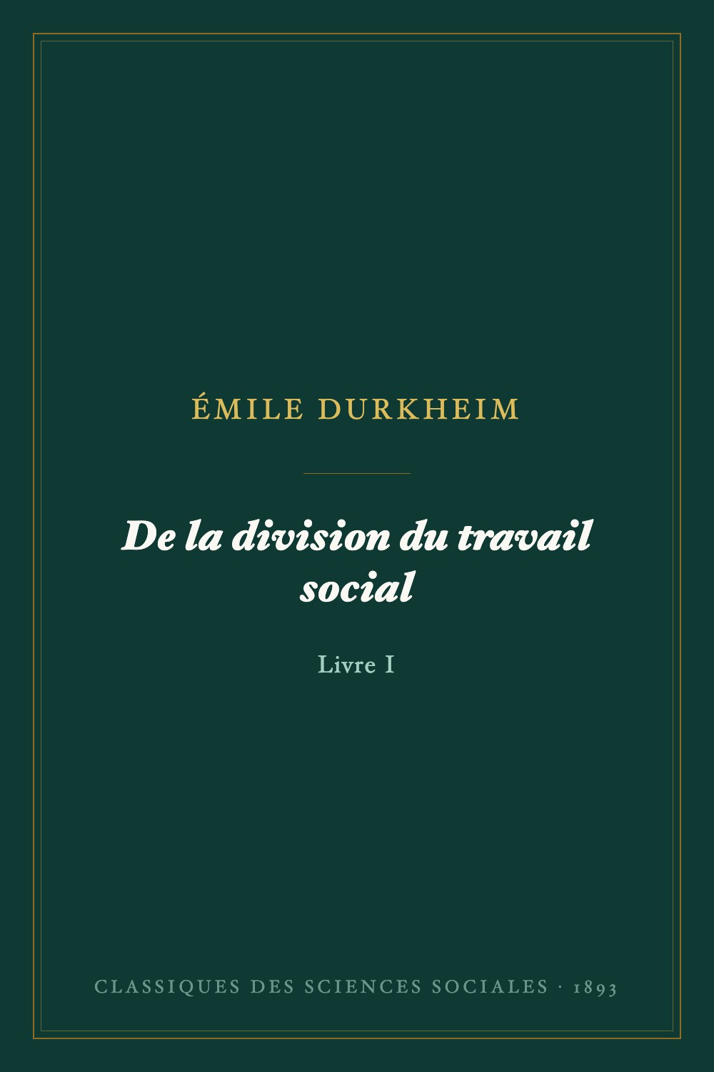De la division du travail social