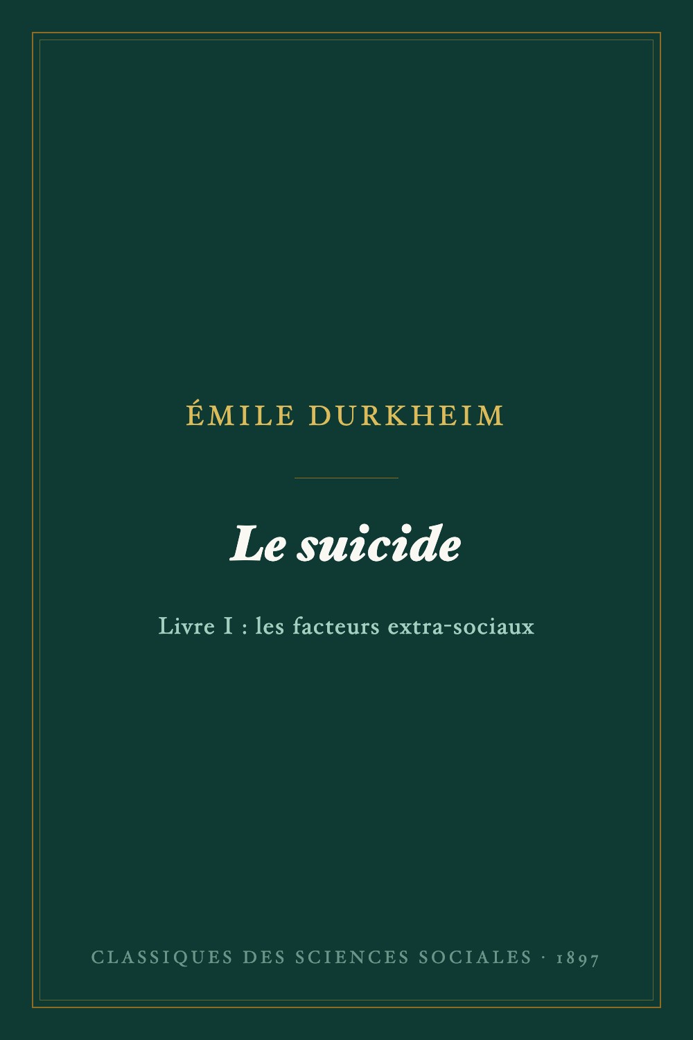 Le suicide. Étude de sociologie