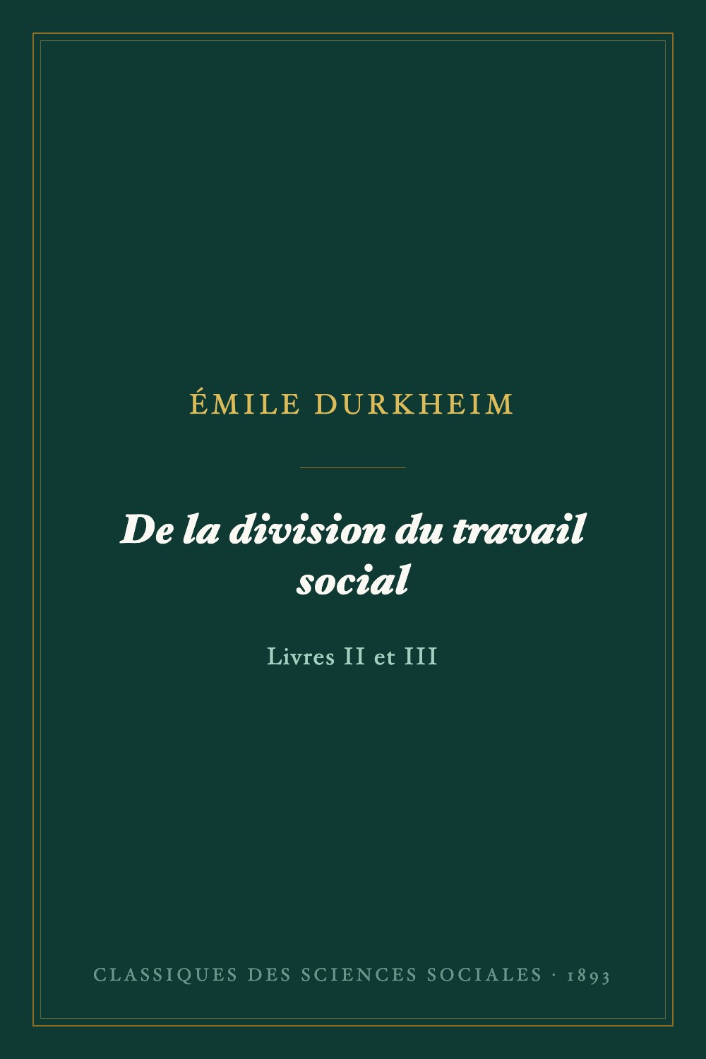 De la division du travail social